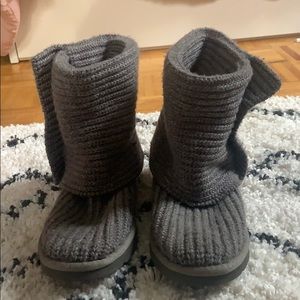 Grey Classic Cardy Knit Boot